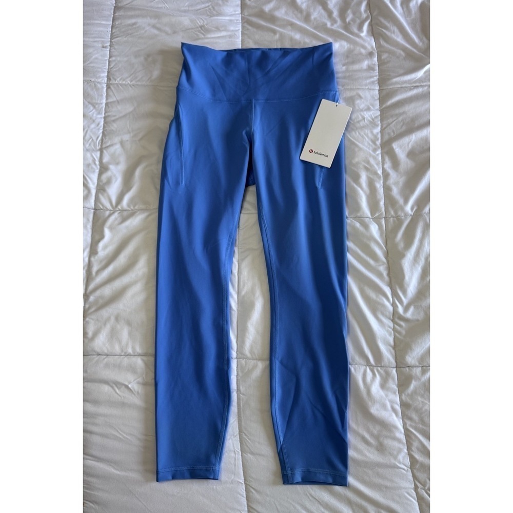 NEW Lululemon Wunder Train HR Tight 25'' Size 8 Leggings W/ Pockets POOL Blue